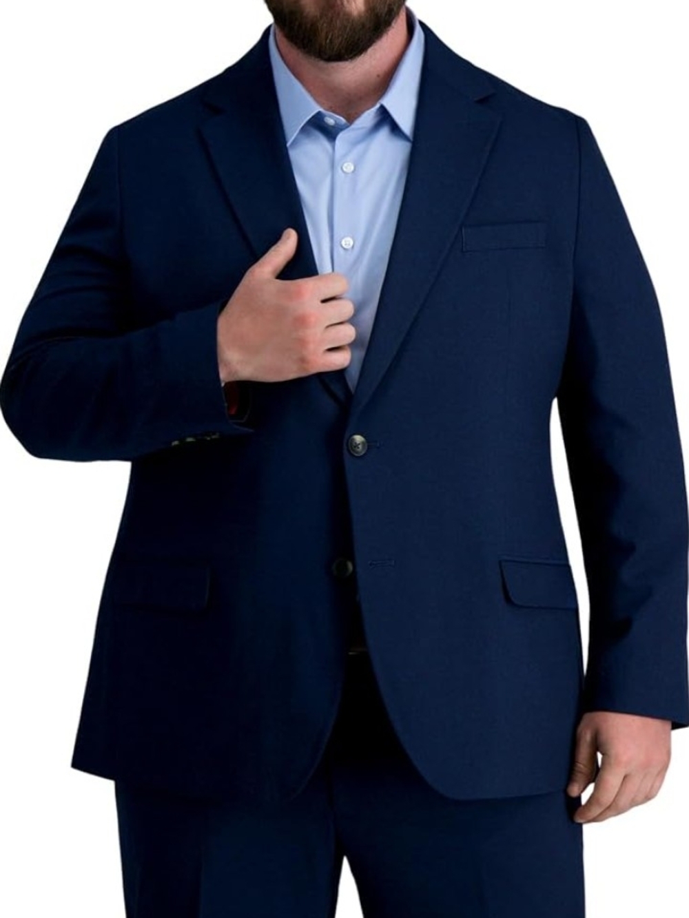 Haggar Men's Jmh Premium Stretch Tailor Men’s Navy Two-Button Suit Blazer